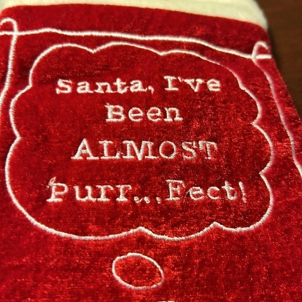 Kitty cat Christmas stocking by plush puppies polyester fiber plush perfect cat